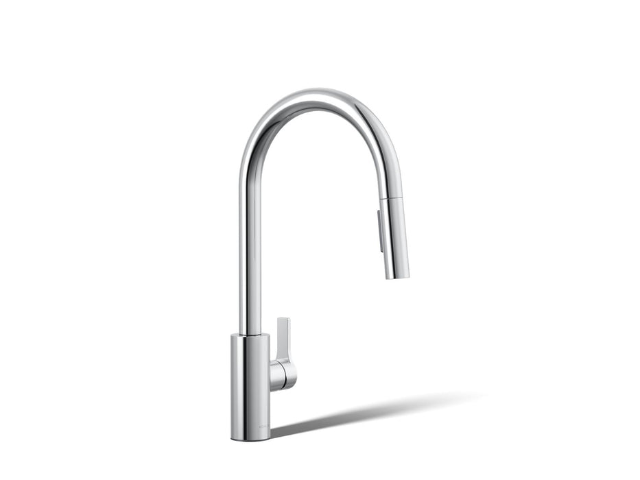 KOHLER K-34906 Elate Pull-down Kitchen Sink Faucet with Two-function Sprayhead, Polished Chrome - 3/4 view of product