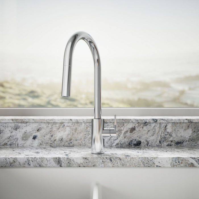 KOHLER K-34906 Elate Pull-down Kitchen Sink Faucet with Two-function Sprayhead, Polished Chrome - image focused on single pro