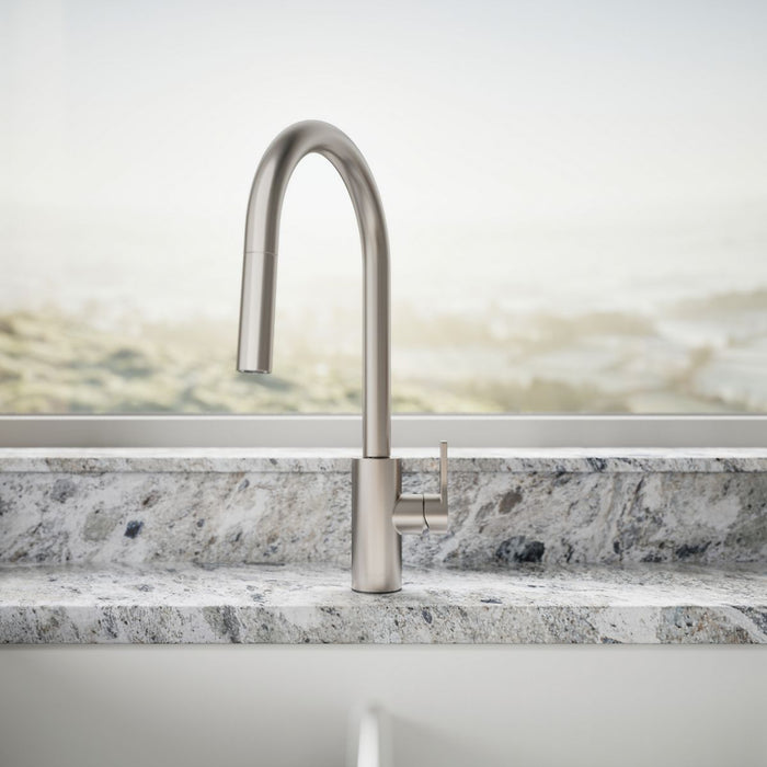 KOHLER K-34906 Elate Pull-down Kitchen Sink Faucet with Two-function Sprayhead, Vibrant Stainless - image focused on single p