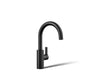 KOHLER K-34908 Elate Single-handle Bar Sink Faucet, Matte Black - 3/4 view of product