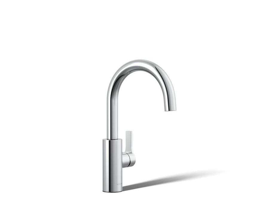 KOHLER K-34908 Elate Single-handle Bar Sink Faucet, Polished Chrome - 3/4 view of product