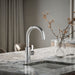 KOHLER K-34908 Elate Single-handle Bar Sink Faucet, Polished Chrome - Shows close up detail of product in room