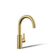 KOHLER K-34908 Elate Single-handle Bar Sink Faucet, Vibrant Brushed Moderne Brass - 3/4 view of product