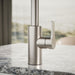 KOHLER K-34908 Elate Single-handle Bar Sink Faucet, Vibrant Stainless - close-up view of product detail function