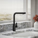 KOHLER K-34909 Elate Pull-out Kitchen Sink Faucet with Two-function Sprayhead, Matte Black - Shows close up detail of product