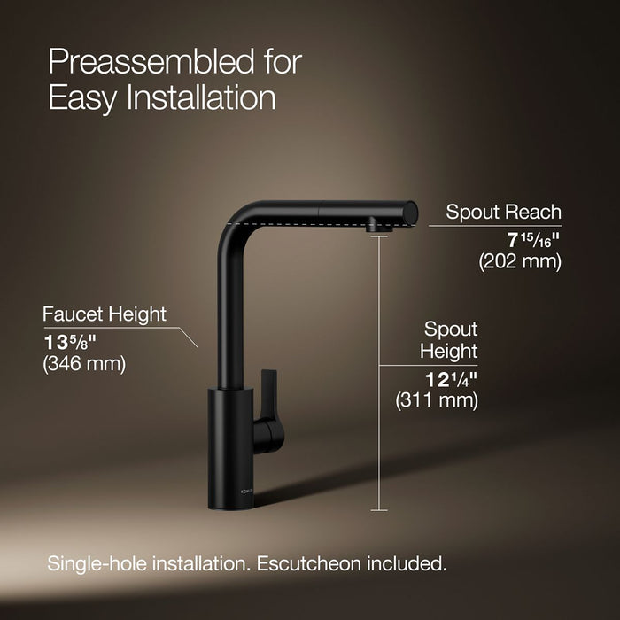 3/4 view of product with dimensions