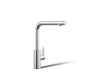 KOHLER K-34909 Elate Pull-out Kitchen Sink Faucet with Two-function Sprayhead, Polished Chrome - 3/4 view of product