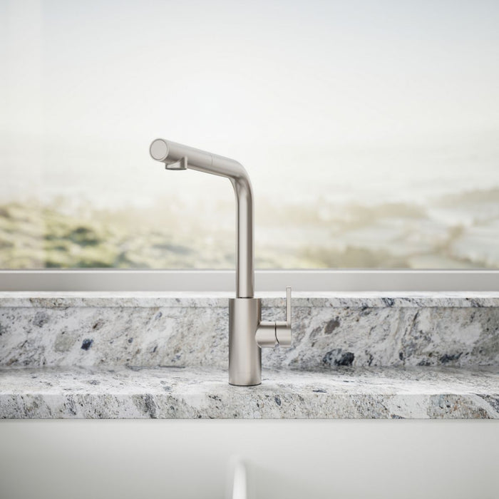KOHLER K-34909 Elate Pull-out Kitchen Sink Faucet with Two-function Sprayhead, Vibrant Stainless - image focused on single pr