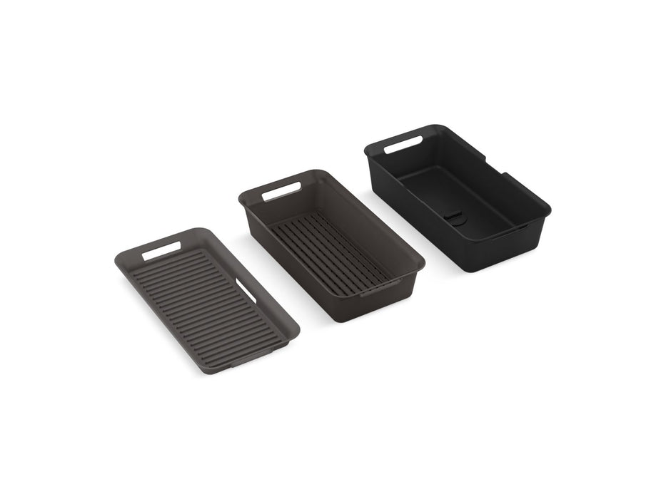 KOHLER K-35000 Riverby Three-piece Workstation Sink Accessory Set - 3/4 view of product