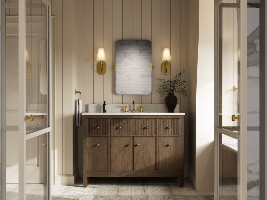 KOHLER K-35021 Malin by Studio McGee 48" bathroom vanity cabinet with sink and quartz top