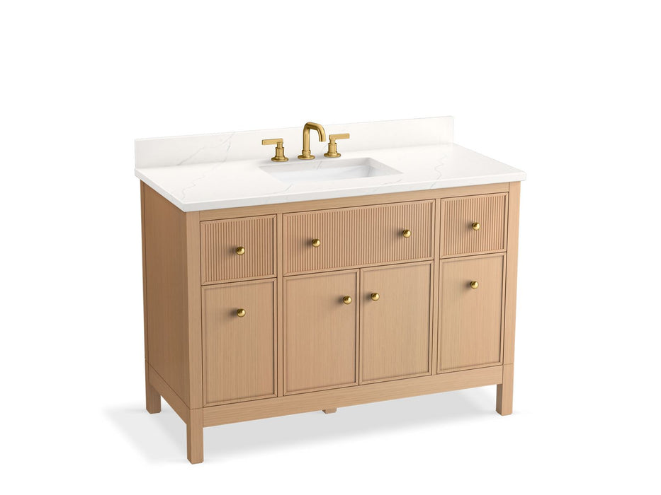 KOHLER K-35021 Malin by Studio McGee 48" bathroom vanity cabinet with sink and quartz top