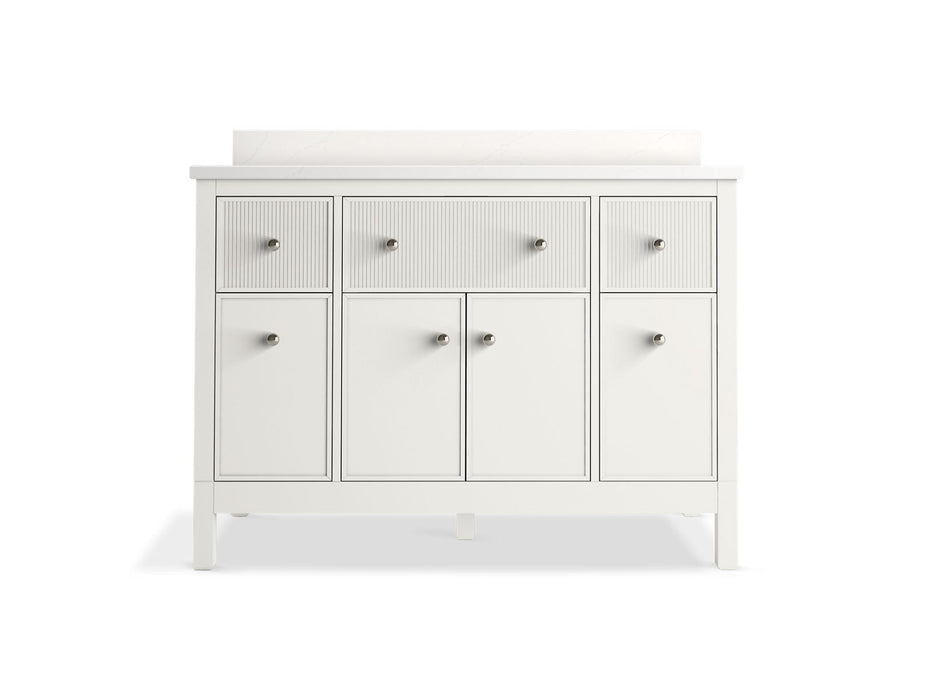 KOHLER K-35021 Malin by Studio McGee 48" bathroom vanity cabinet with sink and quartz top
