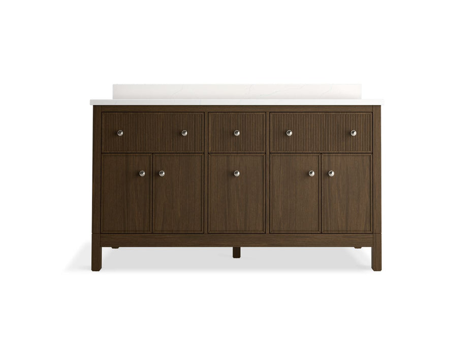 KOHLER K-35022 Malin by Studio McGee 60" bathroom vanity cabinet with sinks and quartz top