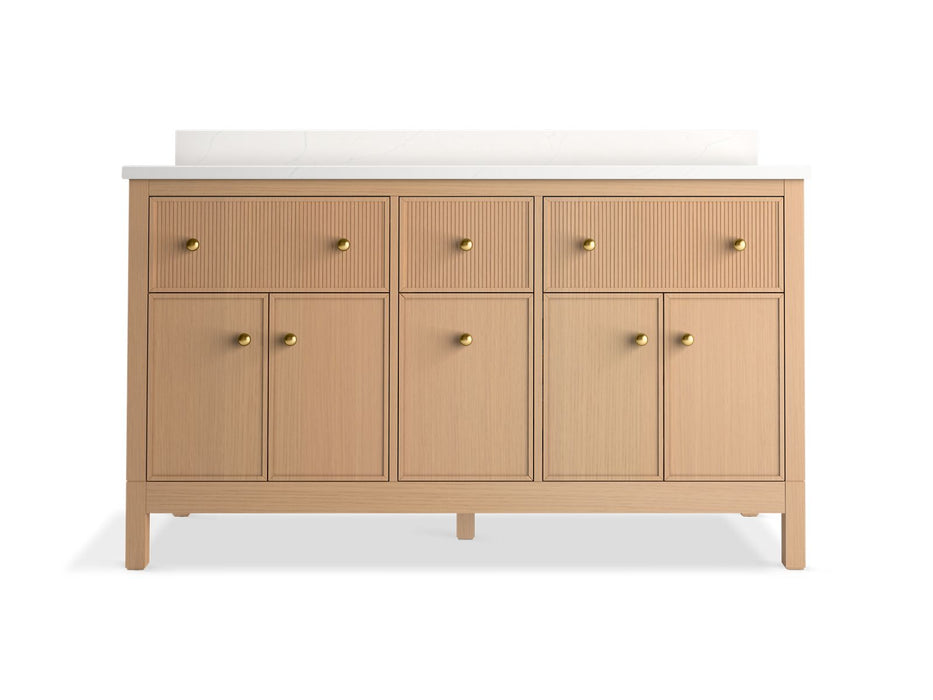 KOHLER K-35022 Malin by Studio McGee 60" bathroom vanity cabinet with sinks and quartz top
