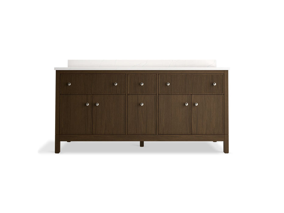 KOHLER K-35023 Malin by Studio McGee 72" bathroom vanity cabinet with sinks and quartz top