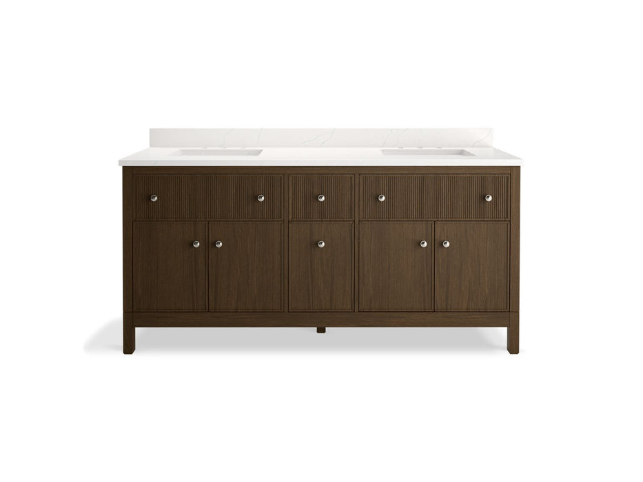 KOHLER K-35023 Malin by Studio McGee 72" bathroom vanity cabinet with sinks and quartz top