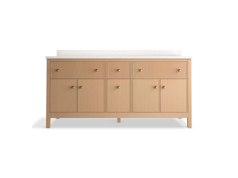 KOHLER K-35023 Malin by Studio McGee 72" bathroom vanity cabinet with sinks and quartz top
