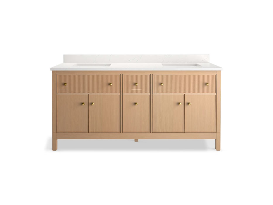 KOHLER K-35023 Malin by Studio McGee 72" bathroom vanity cabinet with sinks and quartz top