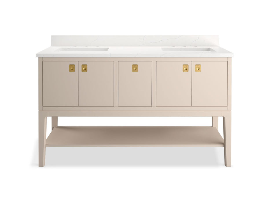 KOHLER K-35028 Seagrove by Studio McGee 60" bathroom vanity cabinet with sinks and quartz top