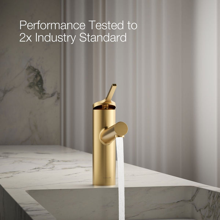 KOHLER K-35048-4N Elate Single-handle bathroom sink faucet, 0.5 gpm, vibrant brushed moderne brass - view 2