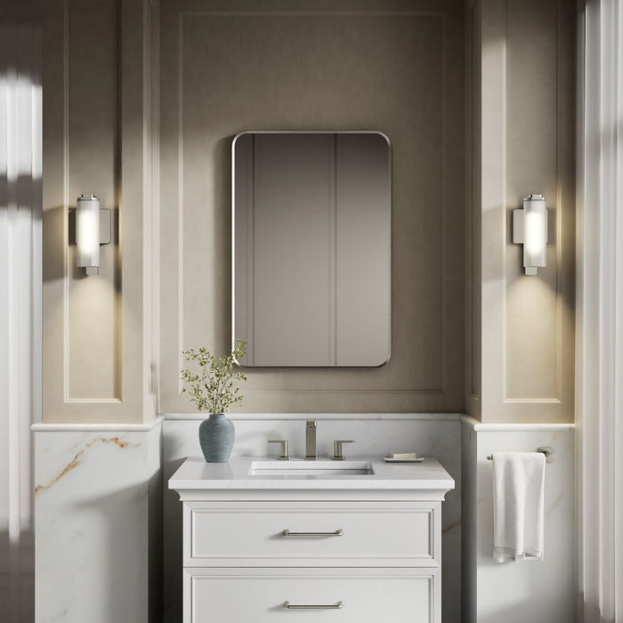 KOHLER K-35113-SC01 Parallel One-light Sconce, Brushed Nickel - Products in use in close room view