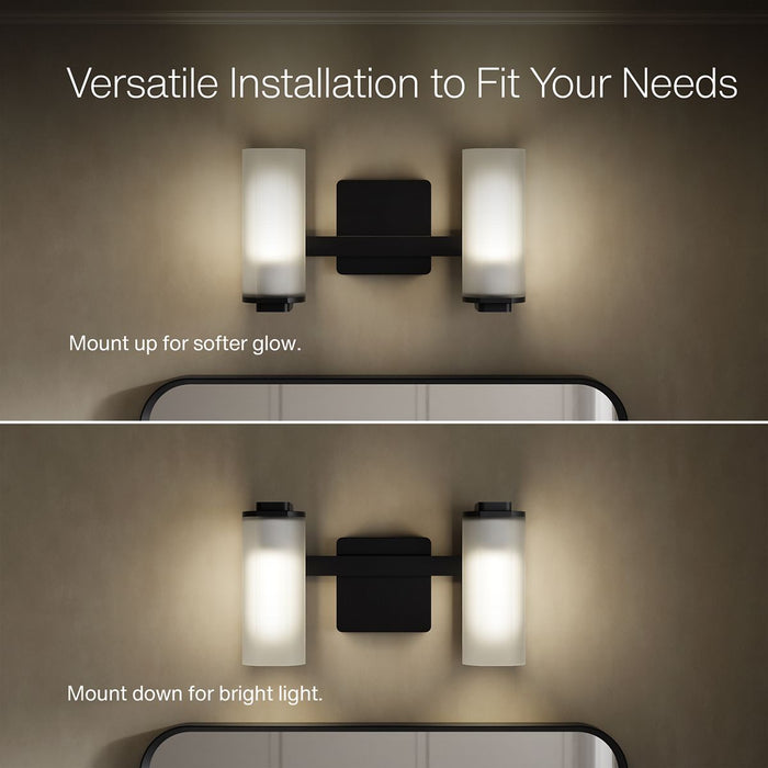 KOHLER K-35114-SC02 Parallel Two-light Sconce, Matte Black - Detail image of a product feature