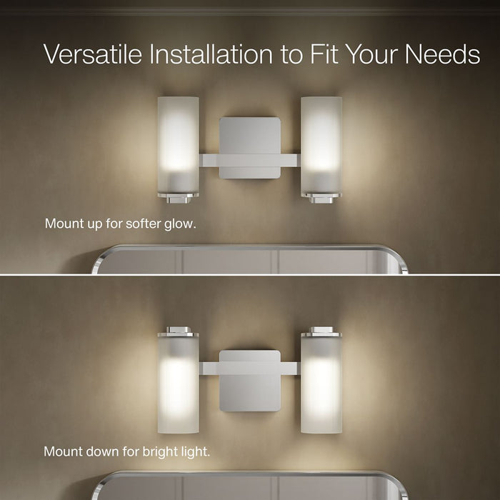 KOHLER K-35114-SC02 Parallel Two-light Sconce, Polished Chrome - Detail image of a product feature