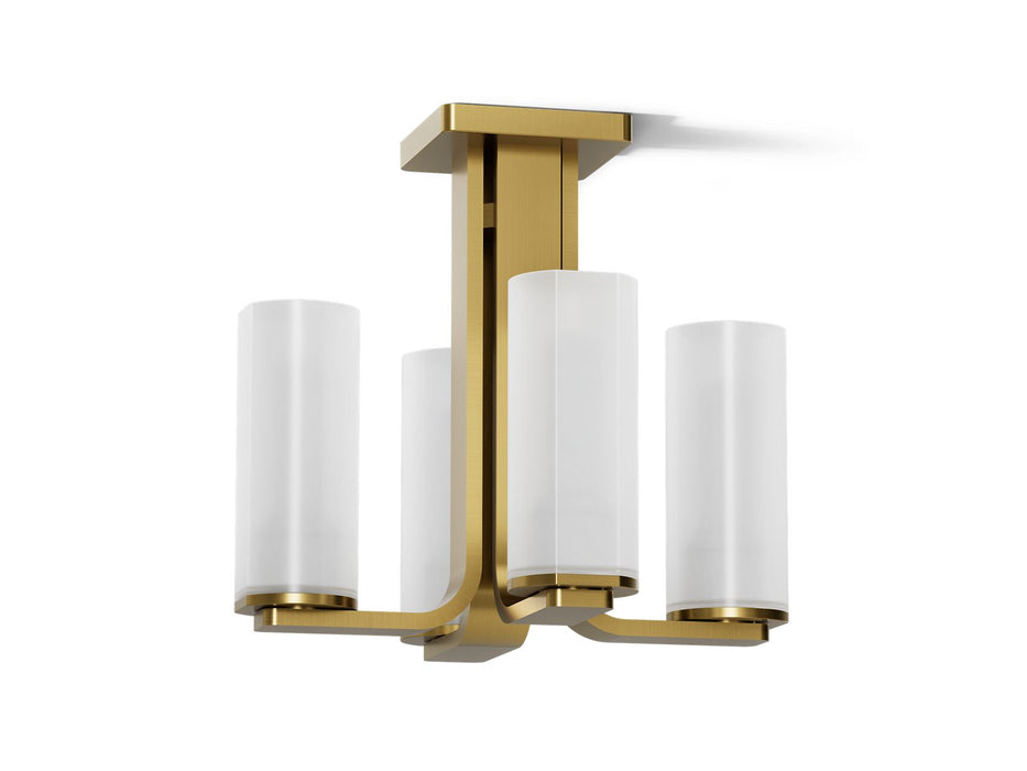 KOHLER K-35116-FM04 Parallel 13-5/16" Flush-mount, Brushed Moderne Brass - 3/4 view of product