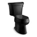 KOHLER K-3531-TR Wellworth Two-piece elongated toilet, 1.0 gpf, black black