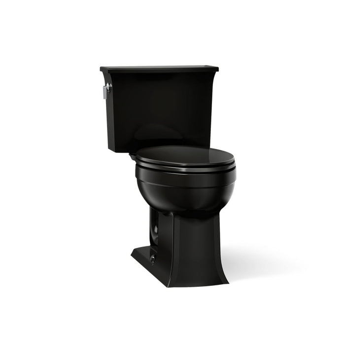 KOHLER K-3551 Archer Two-piece Elongated Toilet, 1.28 GPF, Black Black - 3/4 view of product