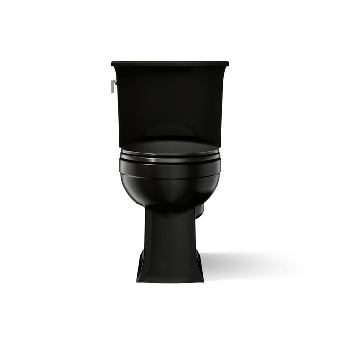 KOHLER K-3551 Archer Two-piece Elongated Toilet, 1.28 GPF, Black Black - front view of product