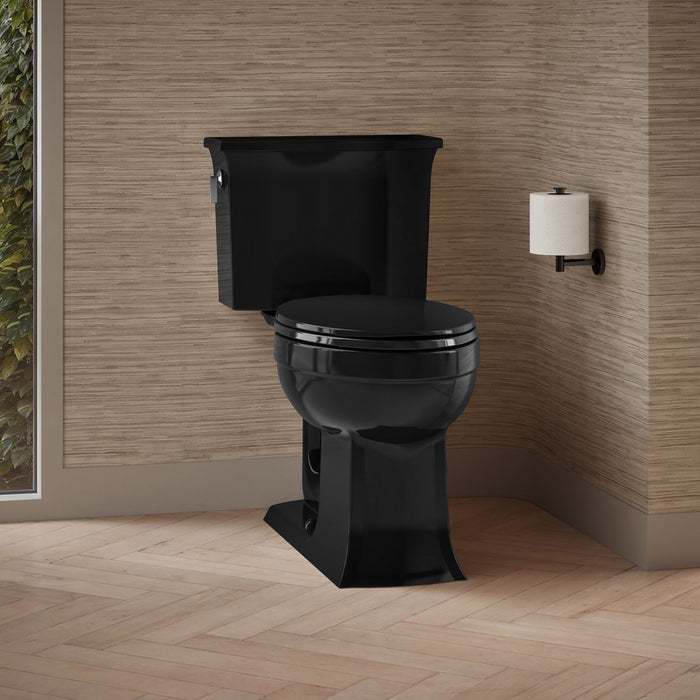 KOHLER K-3551 Archer Two-piece Elongated Toilet, 1.28 GPF, Black Black - image focused on single product story