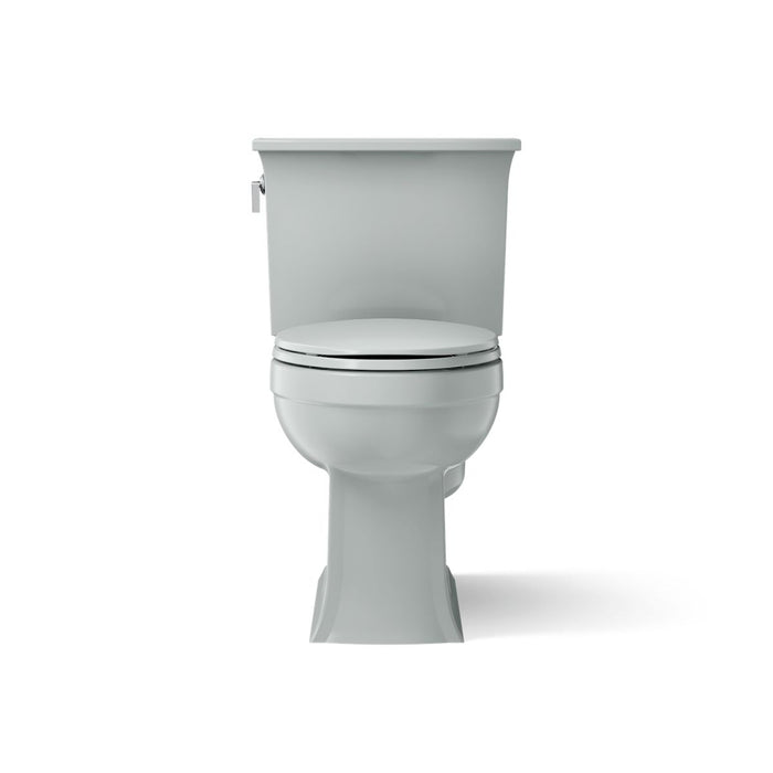 KOHLER K-3551 Archer Two-piece Elongated Toilet, 1.28 GPF, Ice Grey - front view of product