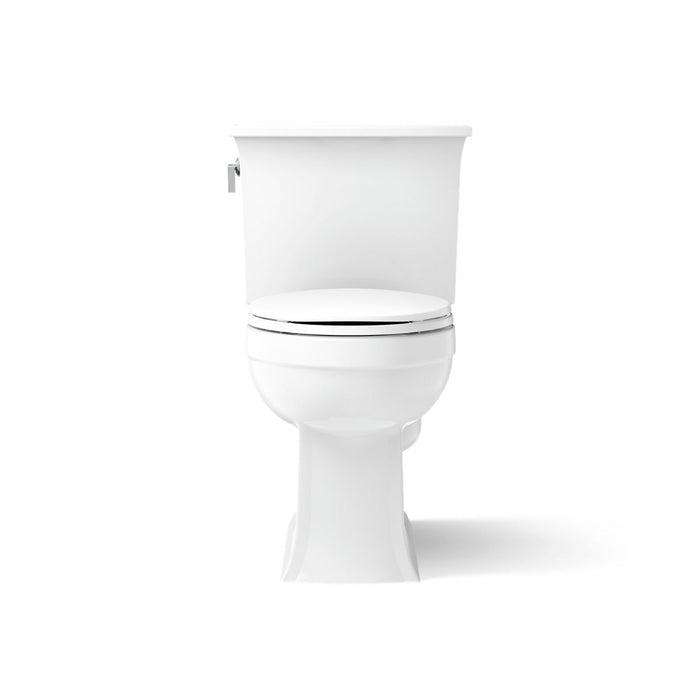 KOHLER K-3551 Archer Two-piece Elongated Toilet, 1.28 GPF, White - front view of product