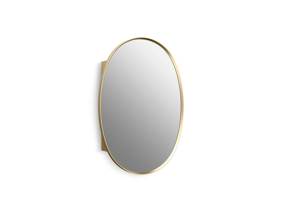KOHLER K-35571 Verdera 24" x 34" oval framed medicine cabinet, moderne brushed gold