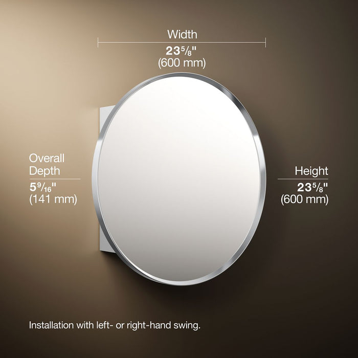 3/4 view of product with dimensions