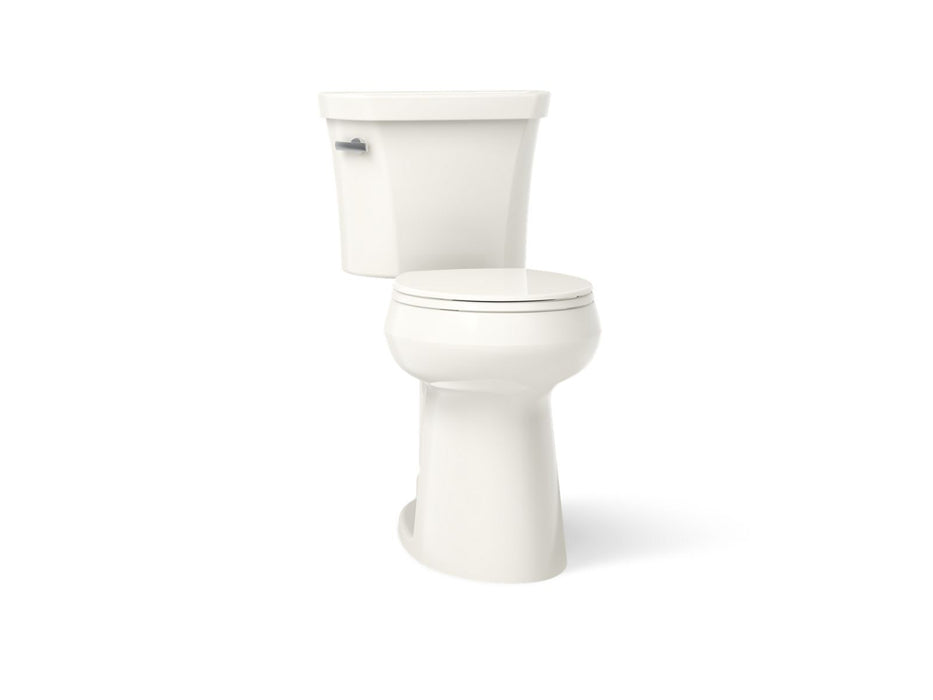KOHLER K-35716 Highline Tall Two-piece Round-front Toilet, 1.28 GPF, Biscuit - 3/4 view of product