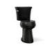 KOHLER K-35716 Highline Tall Two-piece Round-front Toilet, 1.28 GPF, Black Black - 3/4 view of product
