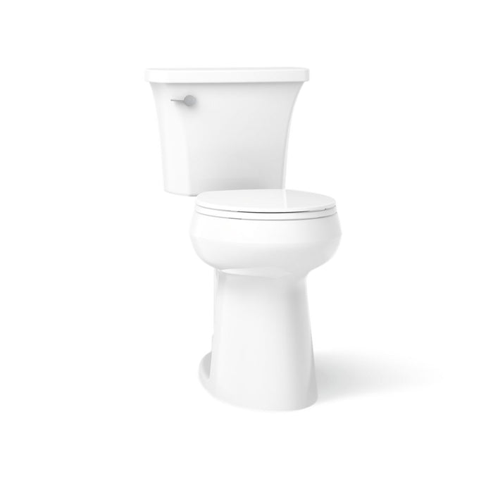 KOHLER K-35716 Highline Tall Two-piece Round-front Toilet, 1.28 GPF, White - 3/4 view of product