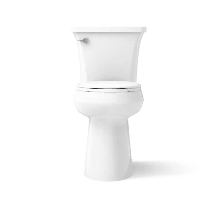 KOHLER K-35716 Highline Tall Two-piece Round-front Toilet, 1.28 GPF, White - front view of product