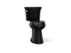 KOHLER K-35717 Highline Tall Two-piece Round-front Toilet, 1.6 GPF, Black Black - 3/4 view of product