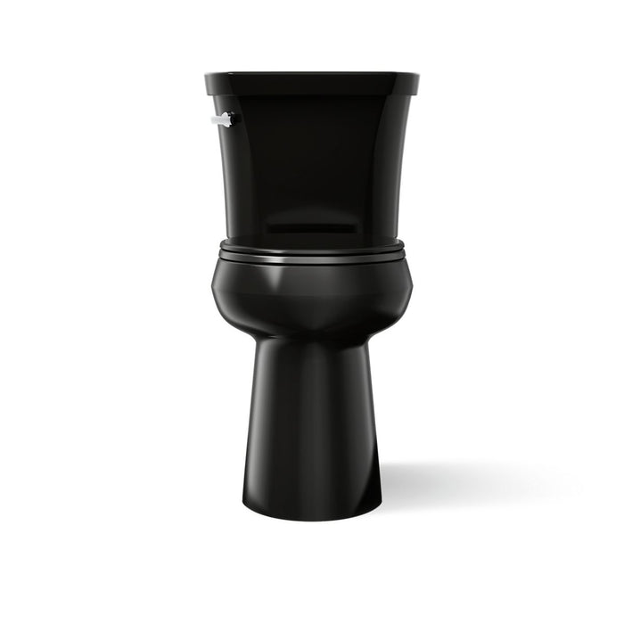 KOHLER K-35717 Highline Tall Two-piece Round-front Toilet, 1.6 GPF, Black Black - front view of product