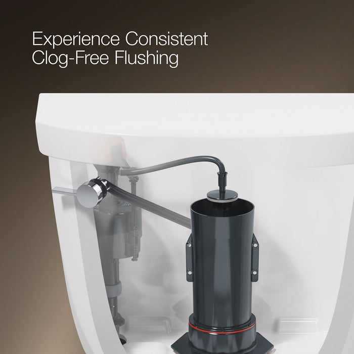 KOHLER K-35717 Highline Tall Two-piece Round-front Toilet, 1.6 GPF, Black Black - Detail image of a product feature
