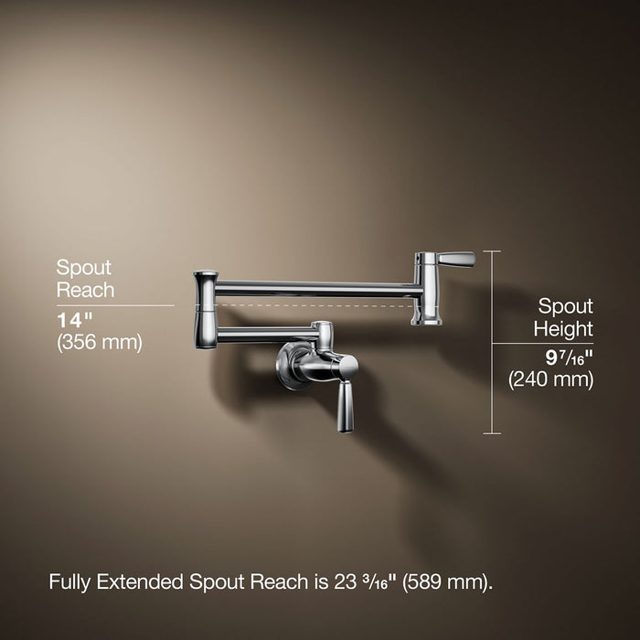 KOHLER K-35744 Wall-mount pot filler, polished chrome - view 5
