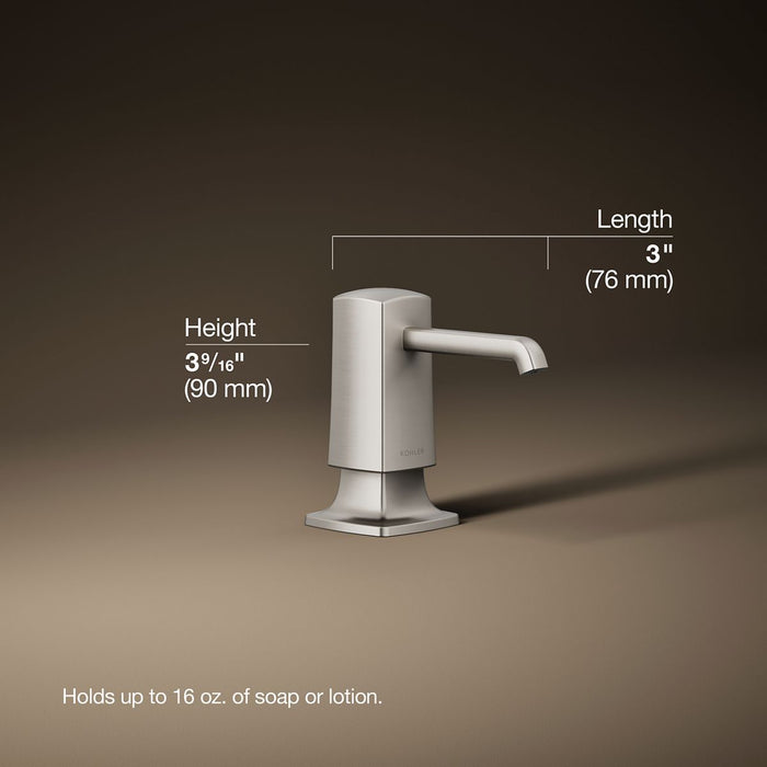 3/4 view of product with dimensions