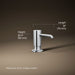 3/4 view of product with dimensions