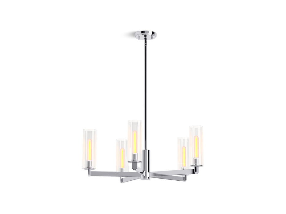 KOHLER K-35878-CH05 Crue 26" chandelier, polished chrome - view 2