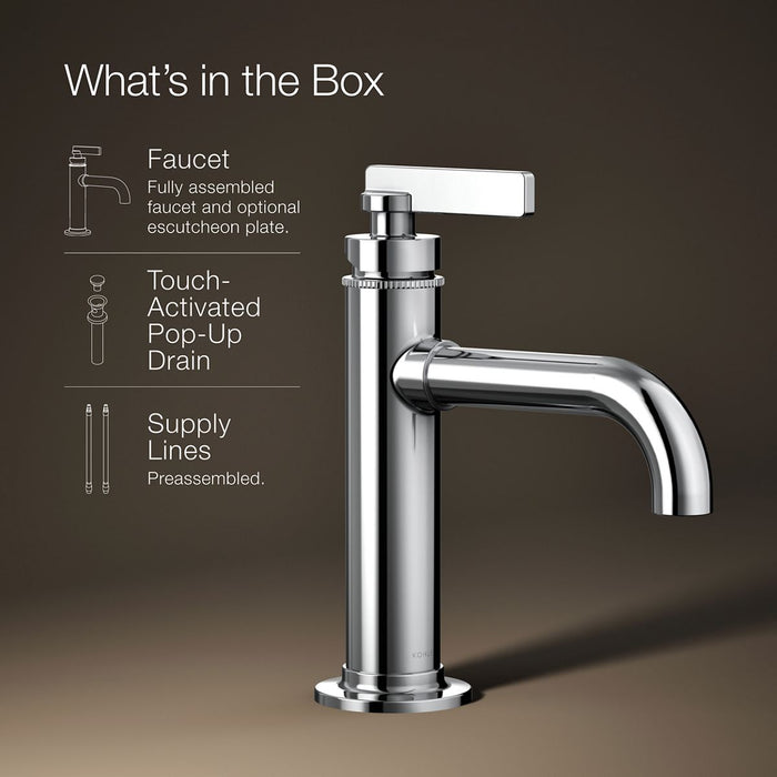 KOHLER K-35907-4 Castia by Studio McGee Single-handle bathroom sink faucet, 1.2 gpm, polished chrome - view 2