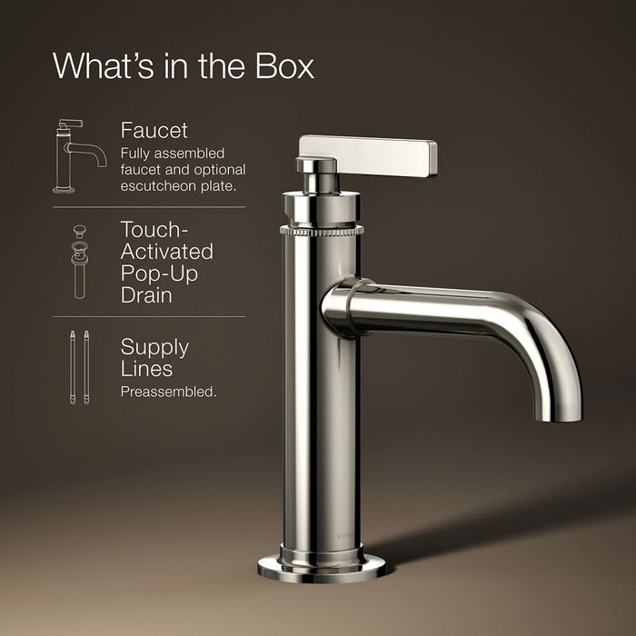 KOHLER K-35907-4 Castia by Studio McGee Single-handle bathroom sink faucet, 1.2 gpm, vibrant polished nickel - view 2