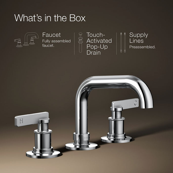 KOHLER K-35908-4 Castia by Studio McGee Widespread bathroom sink faucet, 1.2 gpm, polished chrome - view 2